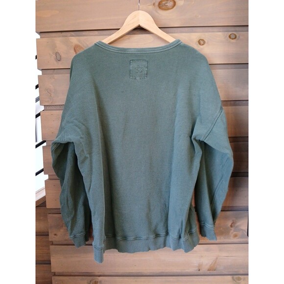 Aerie Off The Shoulder Crew Long Sleeve Sweatshirt Size Extra Small Green - Picture 3 of 3